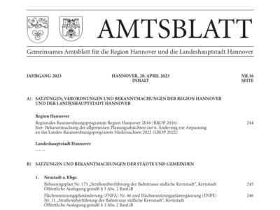 Erste Seite Amtsblatt